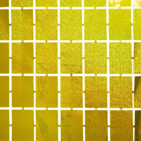 Cortina Foil de cuadros dorado